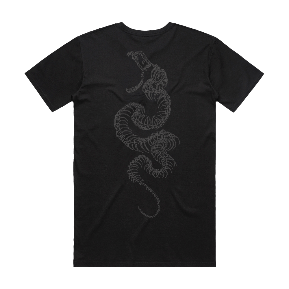 Snake Skeleton Tattoo Tee - Black
